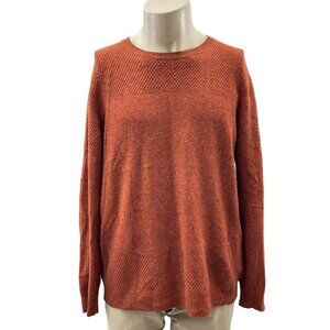 A.P.C Lambs Wool Crewneck Pullover Sweater Orange Mens Medium